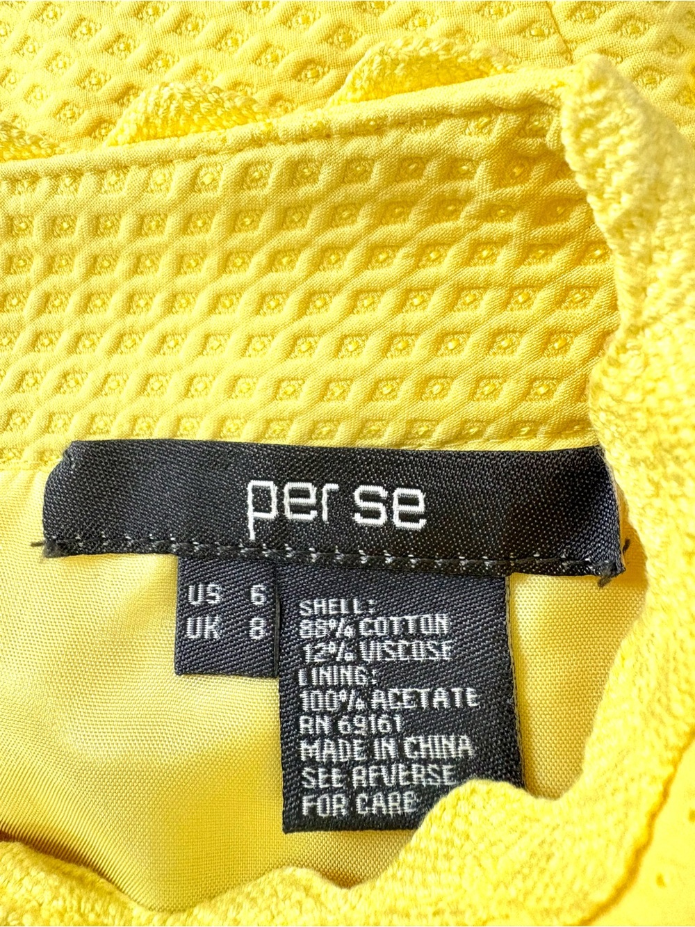 Per Se Yellow Floral Daisy Appliqué with metal flower details Vintage Dress - Picture 8 of 10